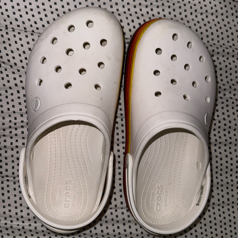 CROCS X Disney Parks Retro Rainbow Platform Clog Size Women 10